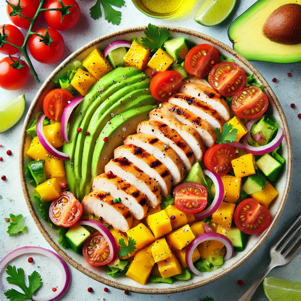 Mango Avocado Salsa Chicken Salad